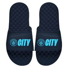 Manchester City ISlide Youth City Logo Slide Sandals - Navy on sale