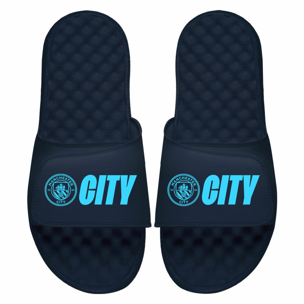 Manchester City ISlide City Logo Slide Sandals - Navy outlet