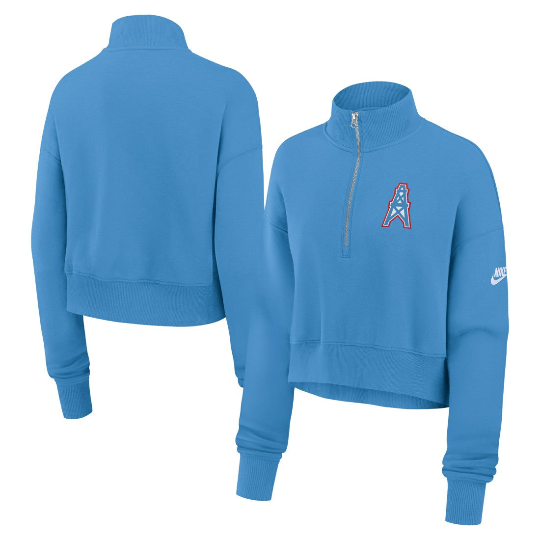 Tennessee Titans Women's Rewind Phoenix Half-Zip Sweatshirt - Light Blue | Nike for sale
