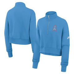Tennessee Titans Women's Rewind Phoenix Half-Zip Sweatshirt - Light Blue | Nike for sale