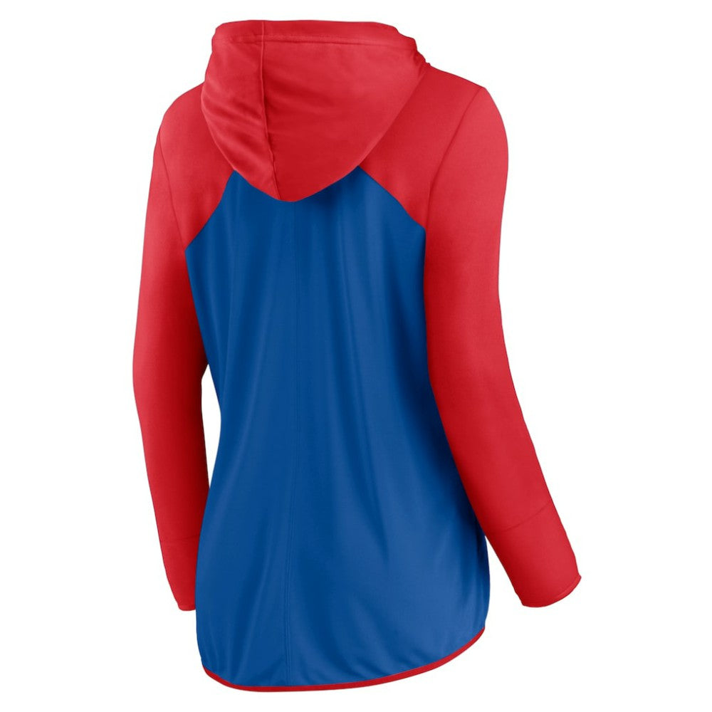 Chicago Cubs Women's Script Sleeve Full-Zip Hoodie - Royal/Red