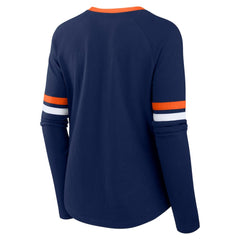 Houston Astros Women's Won & Done Raglan Lace-Up Long Sleeve T-Shirt - Navy