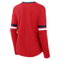 St. Louis Cardinals Women's Won & Done Raglan Lace-Up Long Sleeve T-Shirt - Red