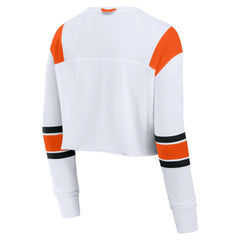 San Francisco Giants Women's Stretch Cropped Fashion Long Sleeve T-Shirt - White
