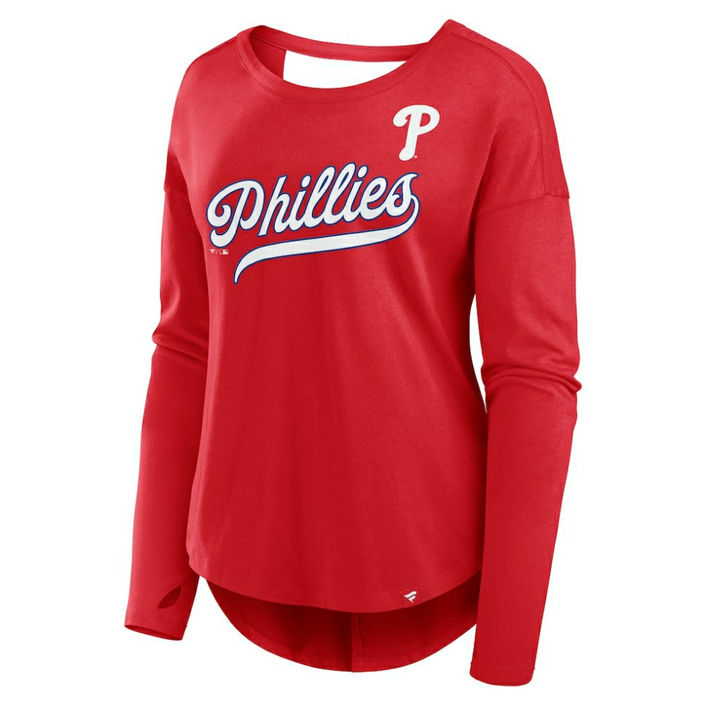 Philadelphia Phillies Women's Core Boat Neck Long Sleeve T-Shirt  - Red