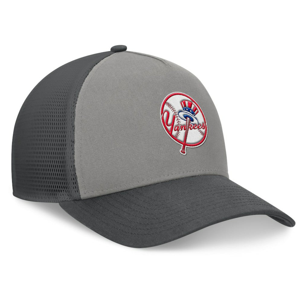 New York Yankees A-Frame Trucker Adjustable Hat - Gray/Graphite