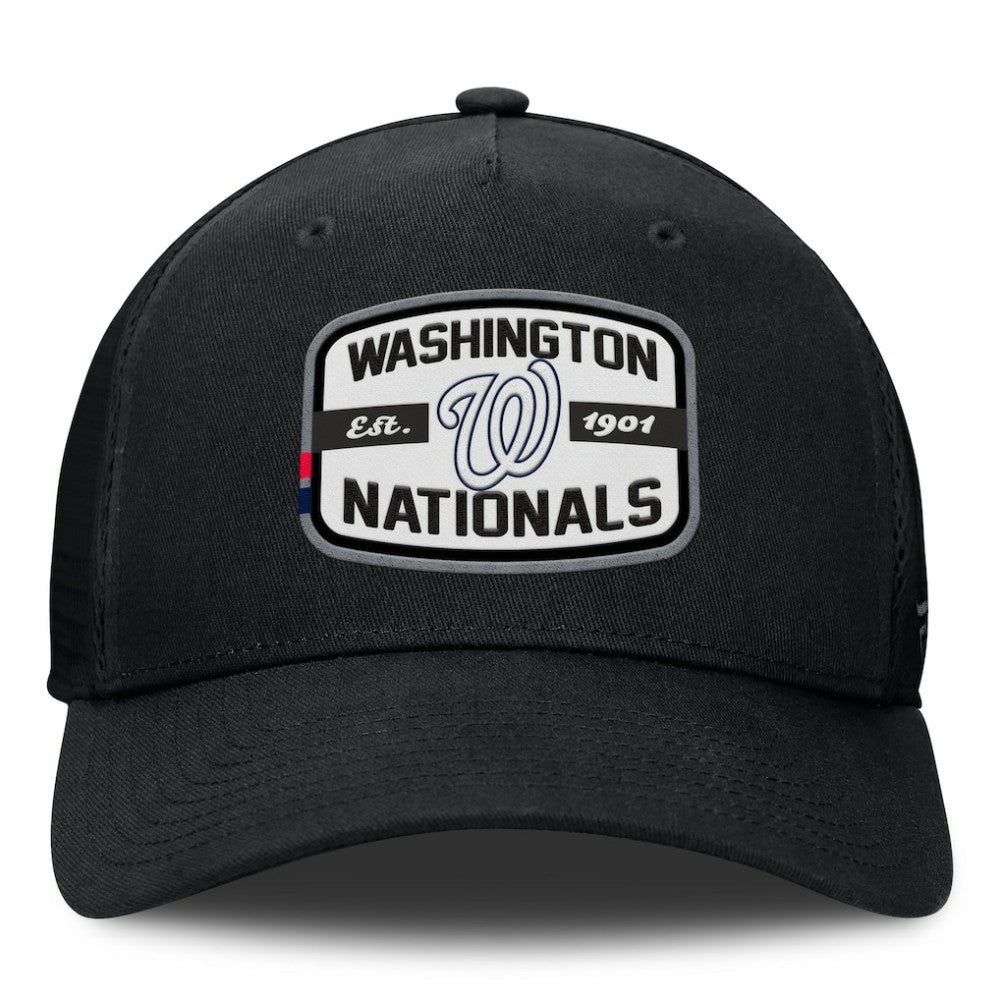 Washington Nationals Team Patch A-Frame Trucker Snapback Hat - Black