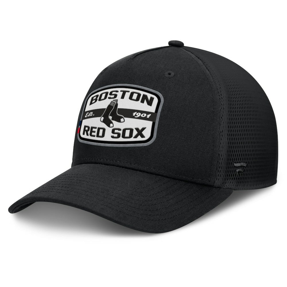 Boston Red Sox Team Patch A-Frame Trucker Snapback Hat - Black