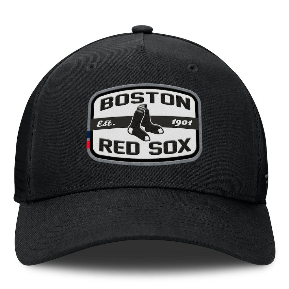 Boston Red Sox Team Patch A-Frame Trucker Snapback Hat - Black
