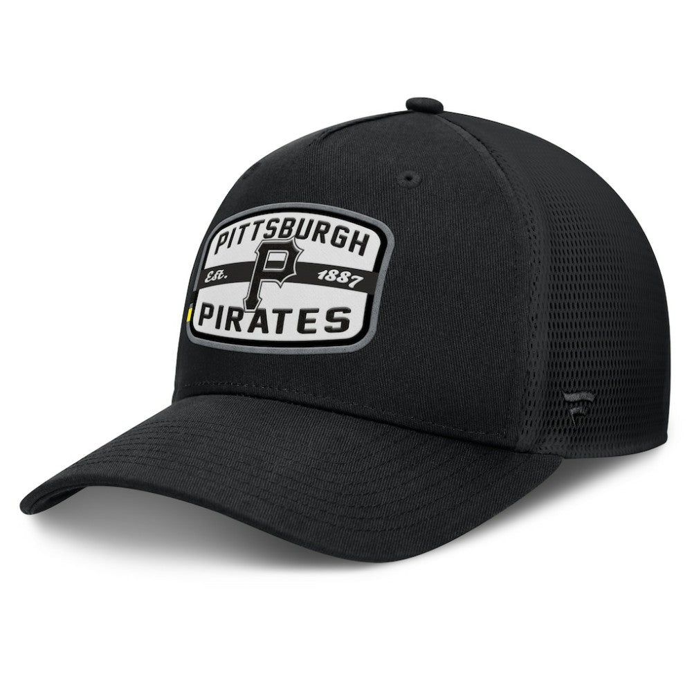 Pittsburgh Pirates Team Patch A-Frame Trucker Snapback Hat - Black