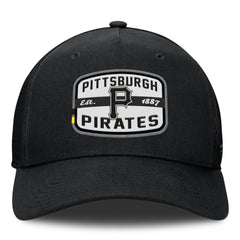 Pittsburgh Pirates Team Patch A-Frame Trucker Snapback Hat - Black