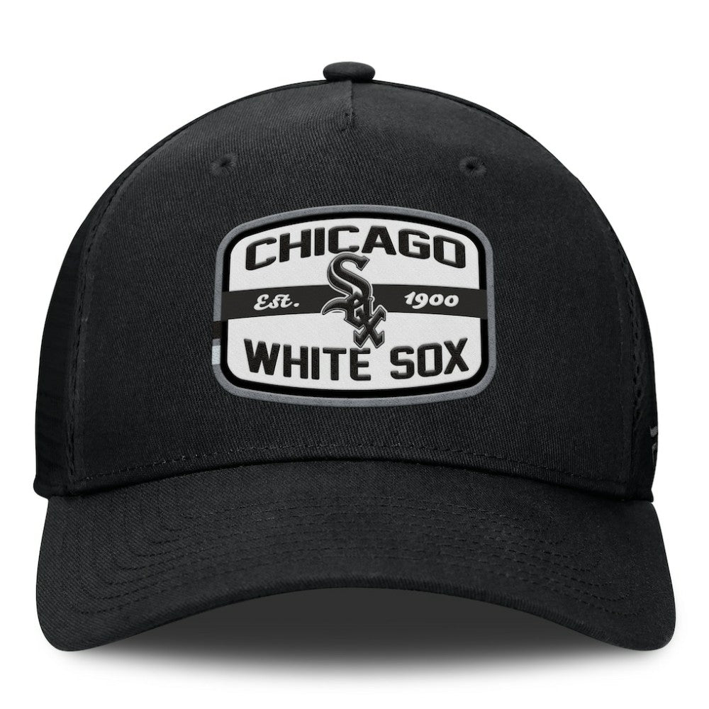 Chicago White Sox Team Patch A-Frame Trucker Snapback Hat - Black