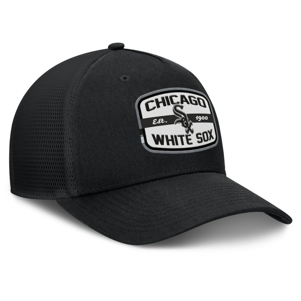 Chicago White Sox Team Patch A-Frame Trucker Snapback Hat - Black