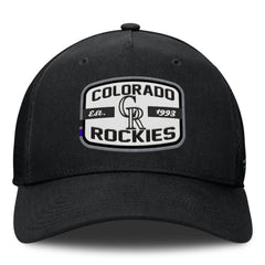 Colorado Rockies Team Patch A-Frame Trucker Snapback Hat - Black