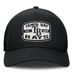 Tampa Bay Rays Team Patch A-Frame Trucker Snapback Hat - Black