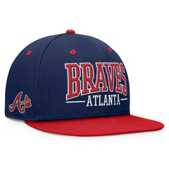 Atlanta Braves Fundamental Bold Snapback Hat - Navy/Red
