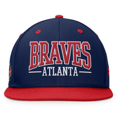 Atlanta Braves Fundamental Bold Snapback Hat - Navy/Red