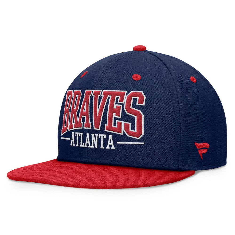Atlanta Braves Fundamental Bold Snapback Hat - Navy/Red
