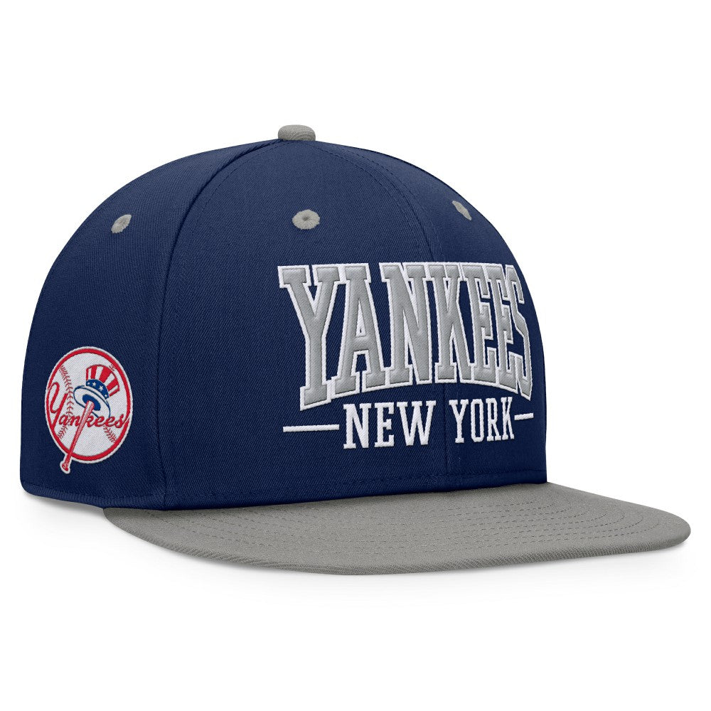 New York Yankees Fundamental Bold Snapback Hat - Navy/Gray