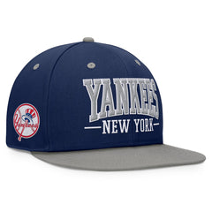 New York Yankees Fundamental Bold Snapback Hat - Navy/Gray