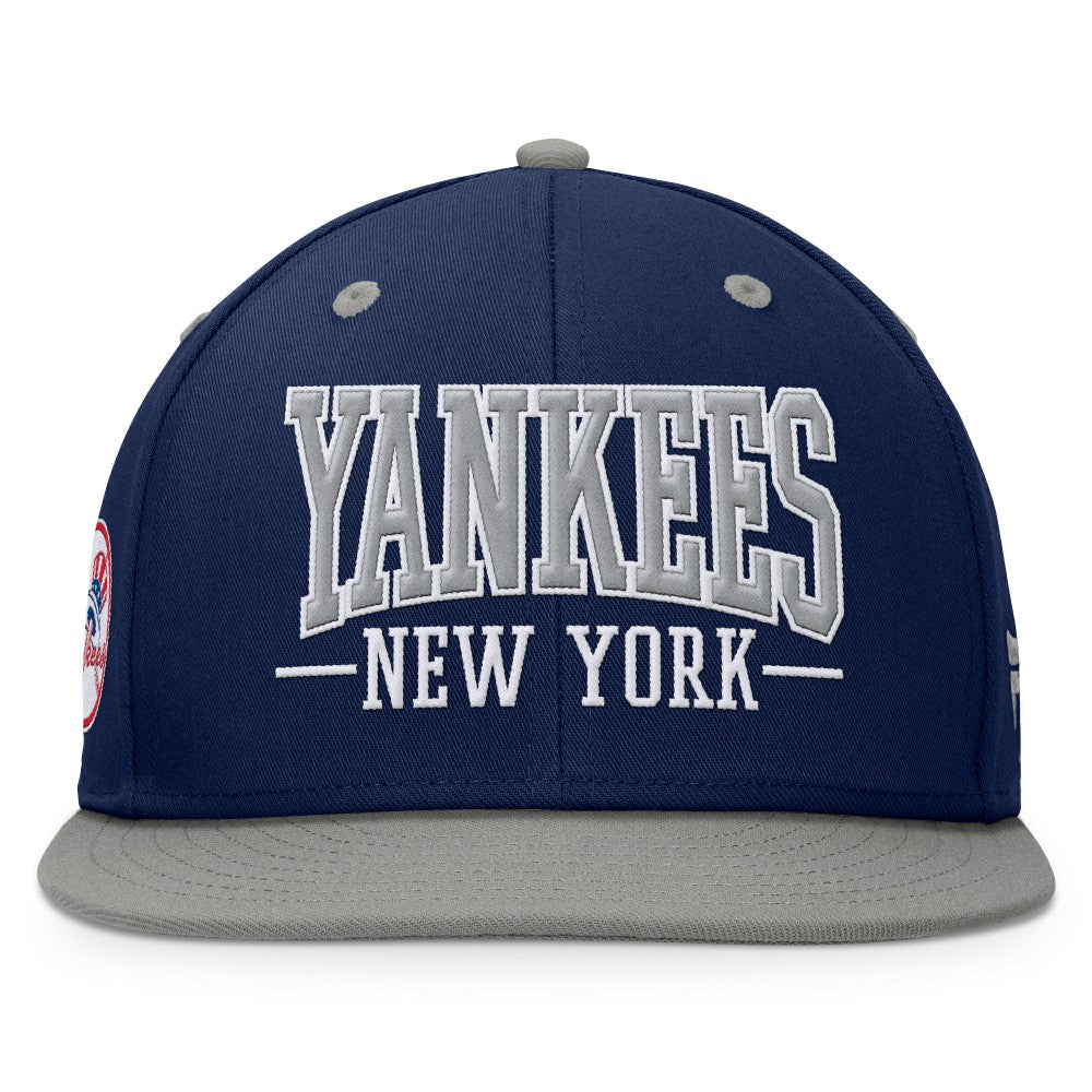 New York Yankees Fundamental Bold Snapback Hat - Navy/Gray