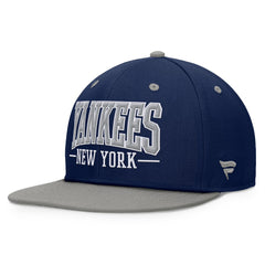 New York Yankees Fundamental Bold Snapback Hat - Navy/Gray
