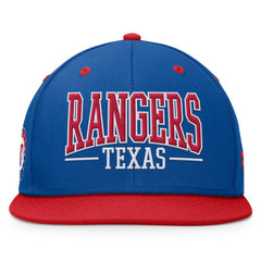 Texas Rangers Fundamental Bold Snapback Hat - Royal/Red