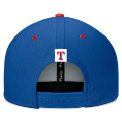 Texas Rangers Fundamental Bold Snapback Hat - Royal/Red