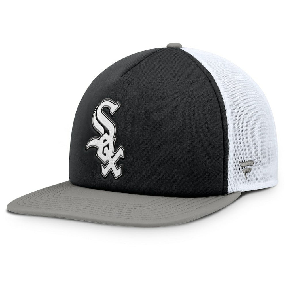 Chicago White Sox Fundamental Foam Front Snapback Hat - Black/White