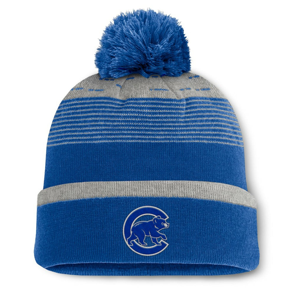 Chicago Cubs Fundamental Gradient Cuffed Knit Hat with Pom - Royal