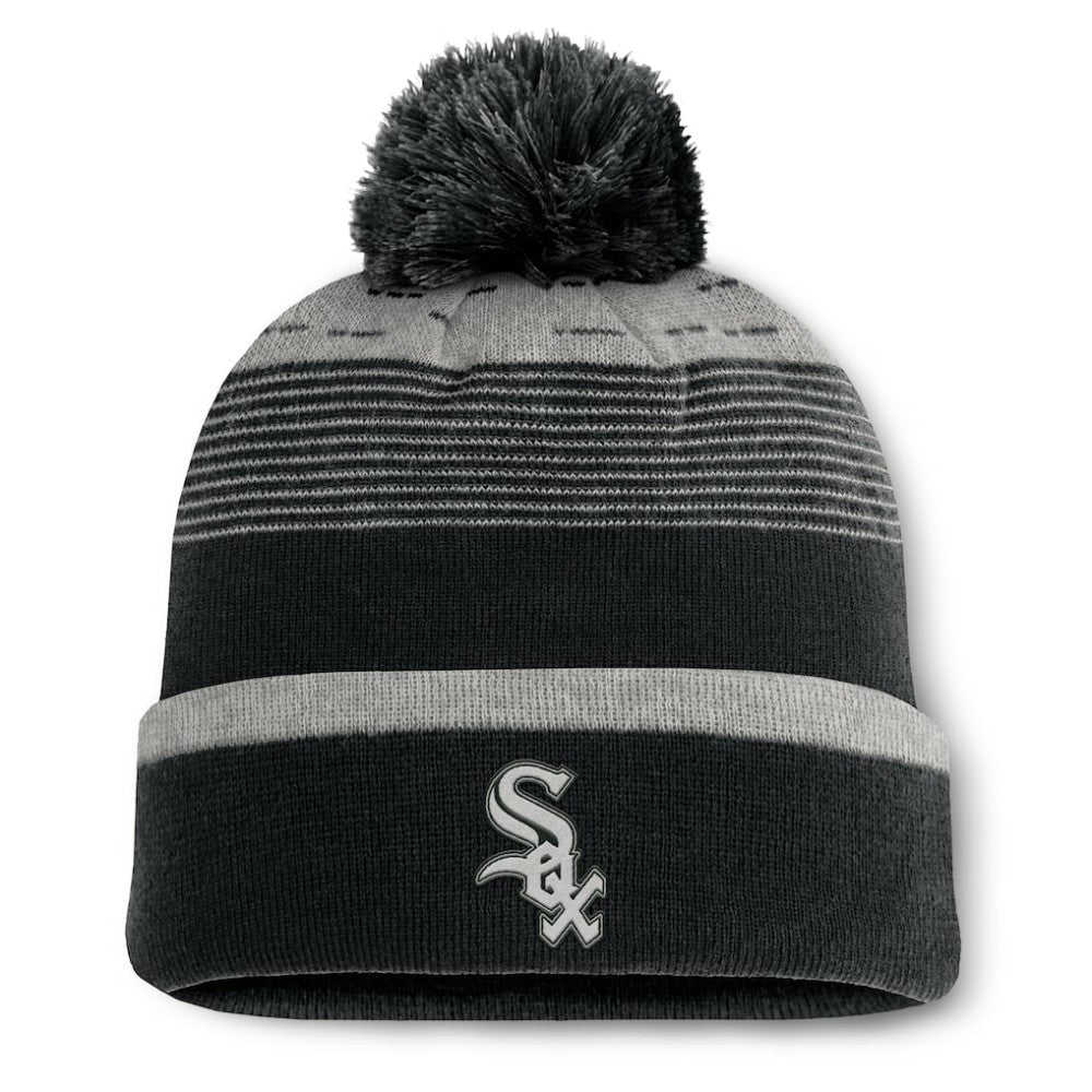 Chicago White Sox Fundamental Gradient Cuffed Knit Hat with Pom - Black