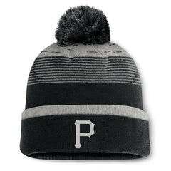 Pittsburgh Pirates Fundamental Gradient Cuffed Knit Hat with Pom - Black