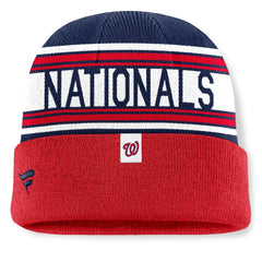 Washington Nationals Fundamental Team Stripe Cuffed Knit Hat - Red