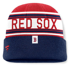 Boston Red Sox Fundamental Team Stripe Cuffed Knit Hat - Navy