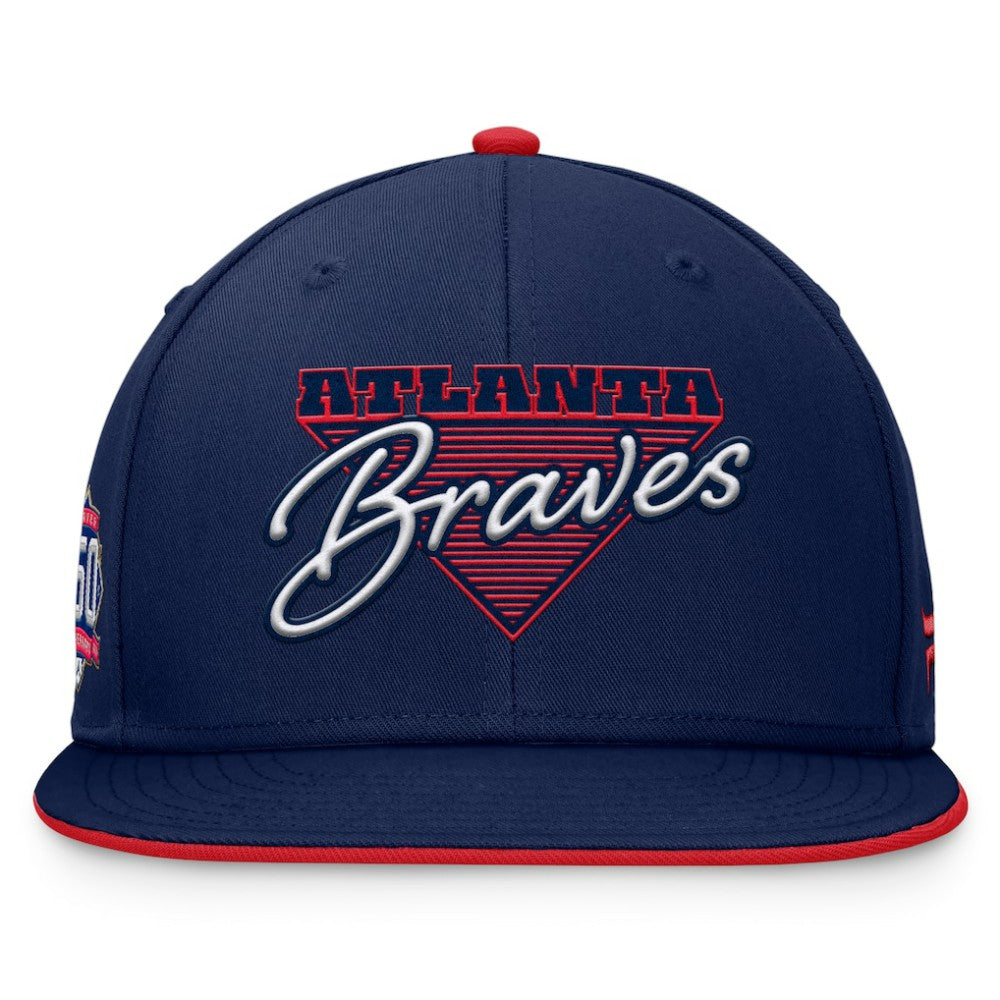 Atlanta Braves Fundamental Tri-Script Fitted Hat - Navy