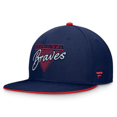 Atlanta Braves Fundamental Tri-Script Fitted Hat - Navy