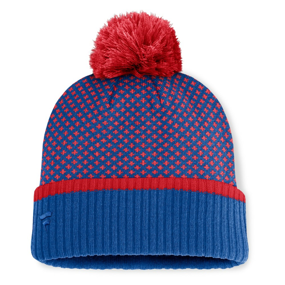 Chicago Cubs Women's Fundamental Jacquard Cuffed Knit Hat with Pom - Royal