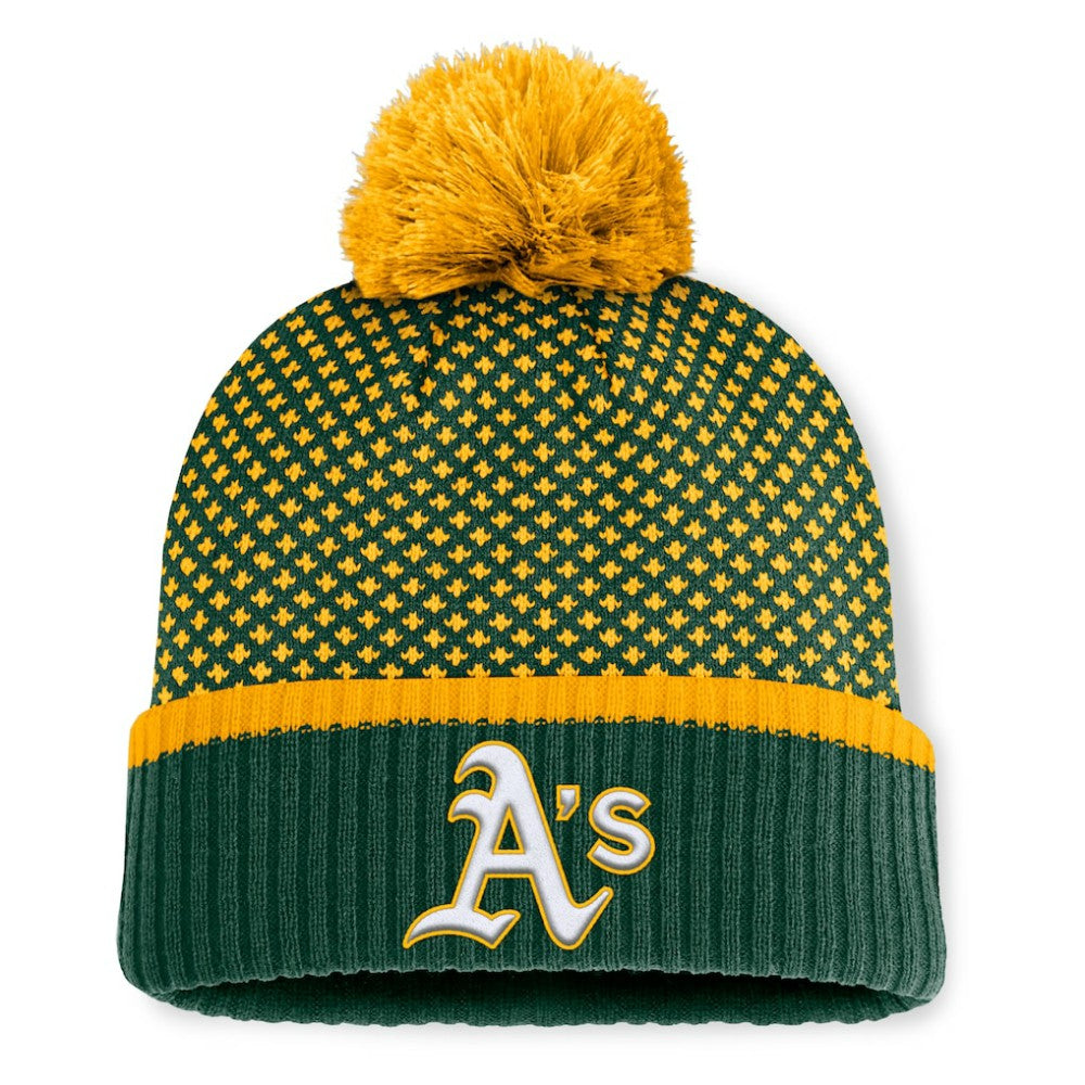 Athletics Women's Fundamental Jacquard Cuffed Knit Hat with Pom - Green