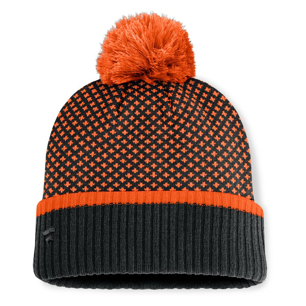 San Francisco Giants Women's Fundamental Jacquard Cuffed Knit Hat with Pom - Black