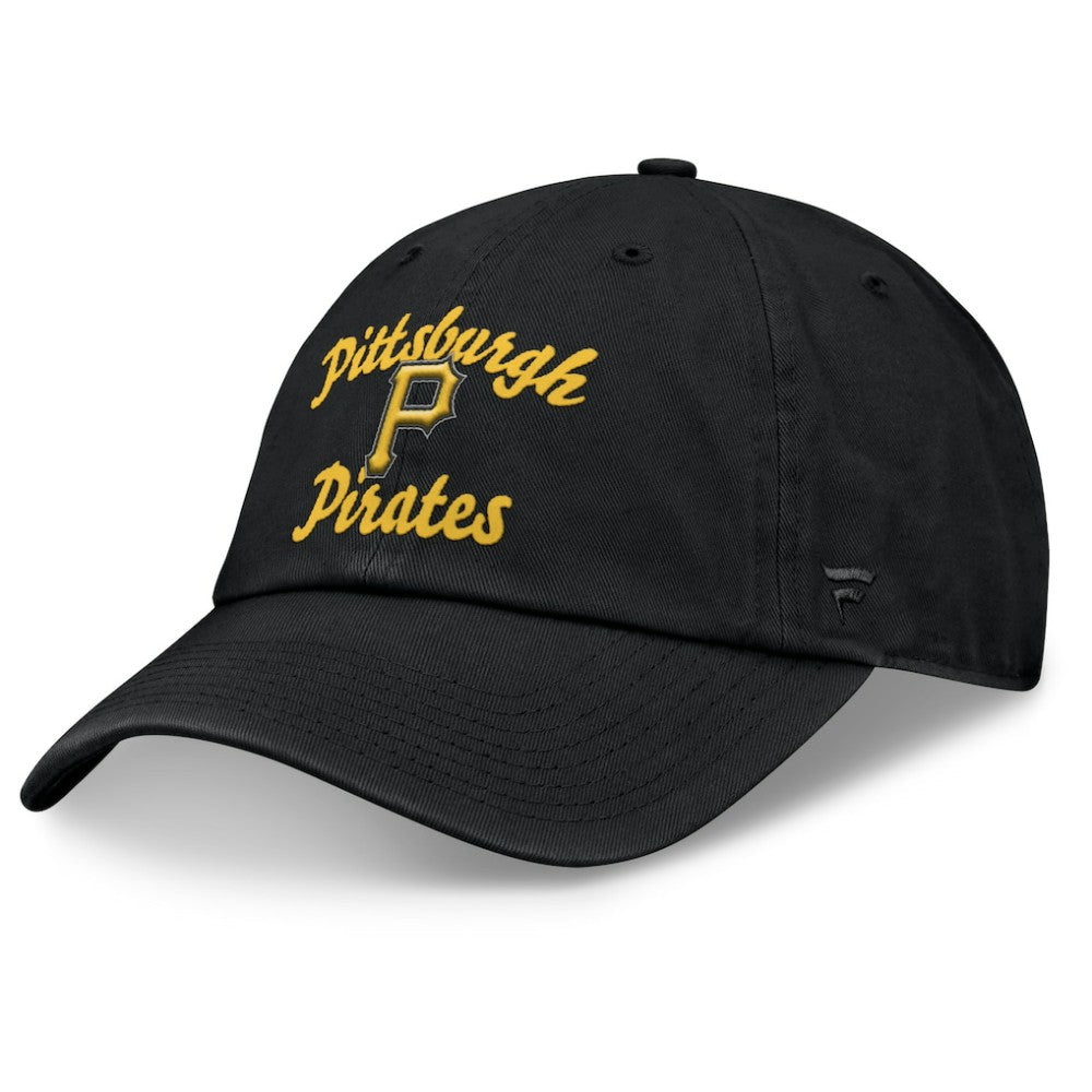 Pittsburgh Pirates Women's Fundamental Script Logo Adjustable Hat - Black