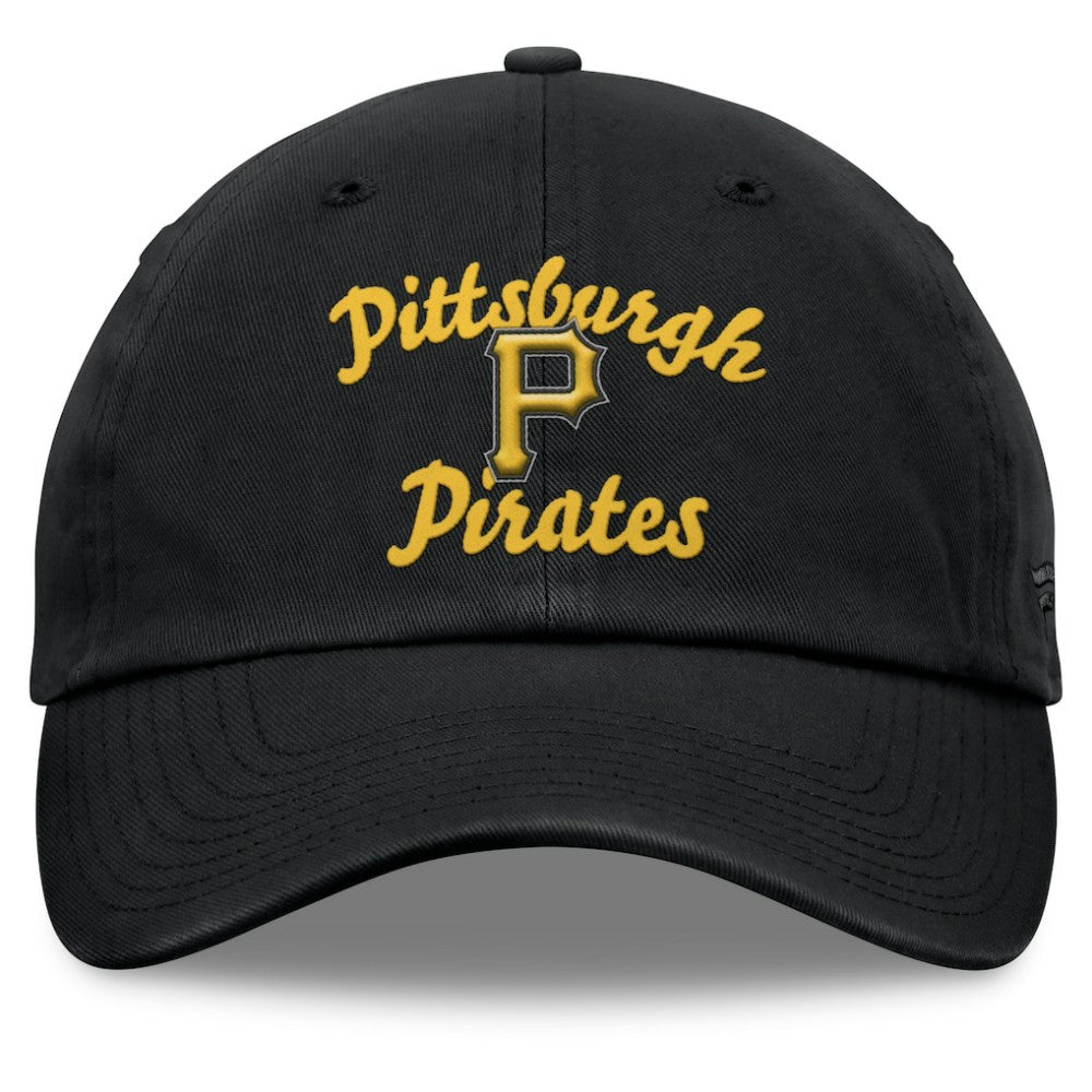 Pittsburgh Pirates Women's Fundamental Script Logo Adjustable Hat - Black