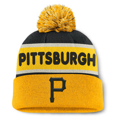 Pittsburgh Pirates Heritage Cuffed Knit Hat with Pom - Black