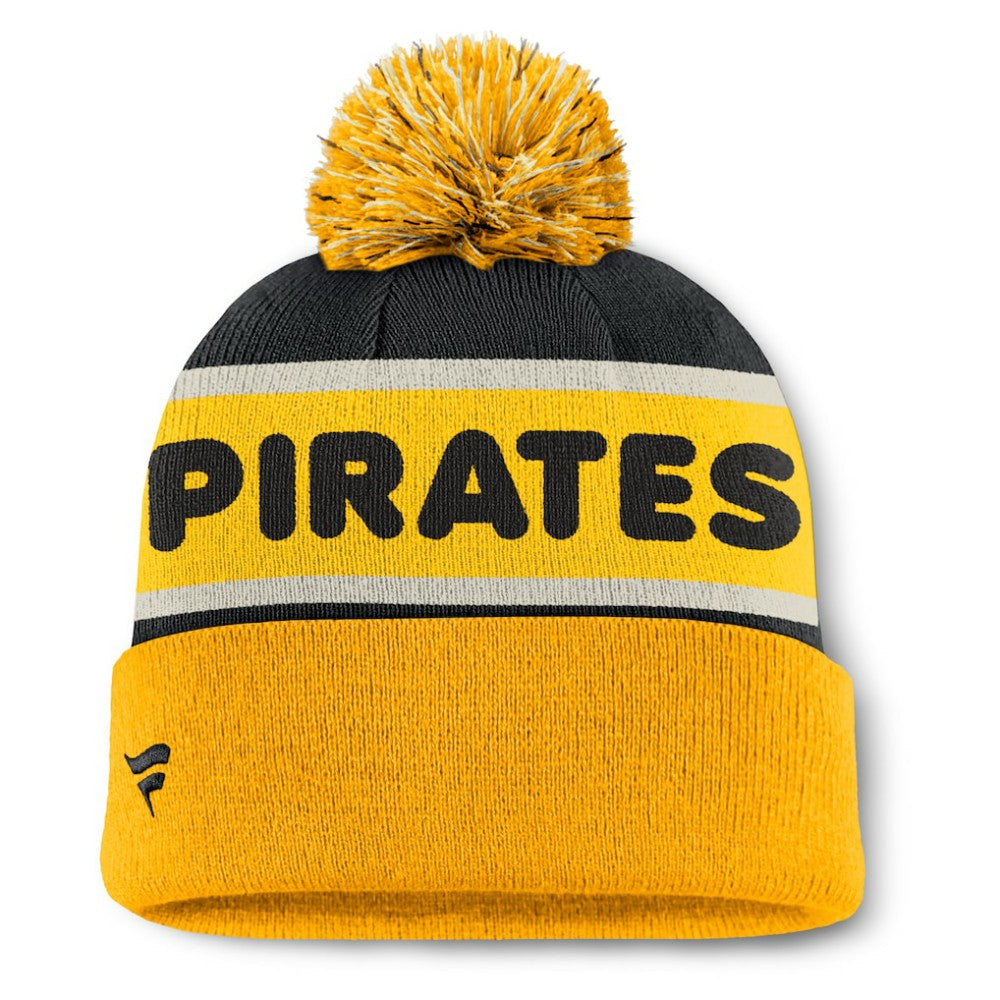 Pittsburgh Pirates Heritage Cuffed Knit Hat with Pom - Black