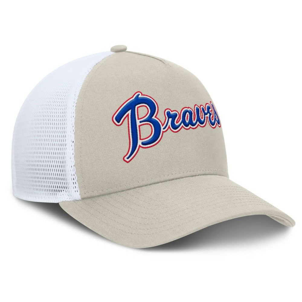 Atlanta Braves Heritage Light Khaki A-Frame Adjustable Hat - Khaki