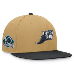 Tampa Bay Rays  Heritage Two-Tone Fitted Hat - Khaki/Black