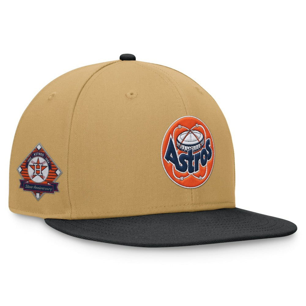 Houston Astros  Heritage Two-Tone Fitted Hat - Khaki/Black