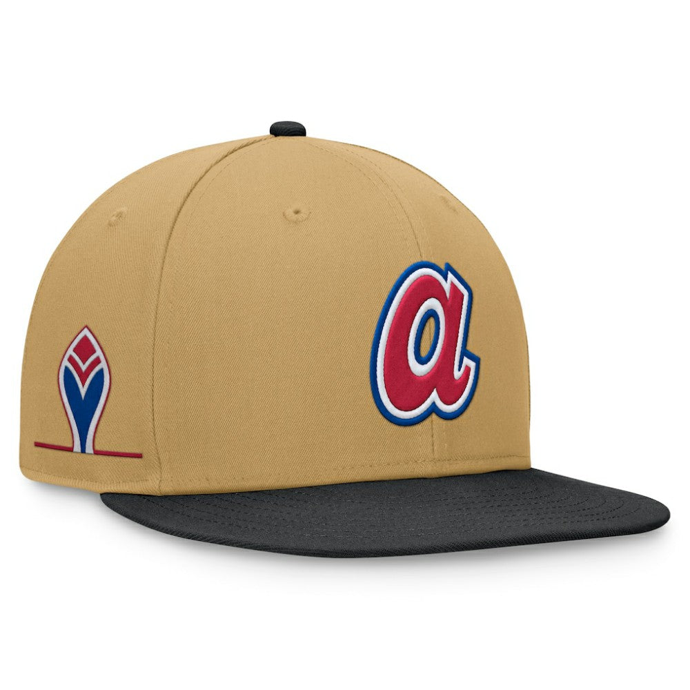 Atlanta Braves  Heritage Two-Tone Fitted Hat - Khaki/Black