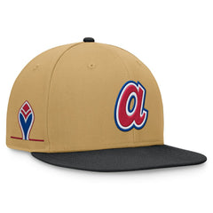 Atlanta Braves  Heritage Two-Tone Fitted Hat - Khaki/Black