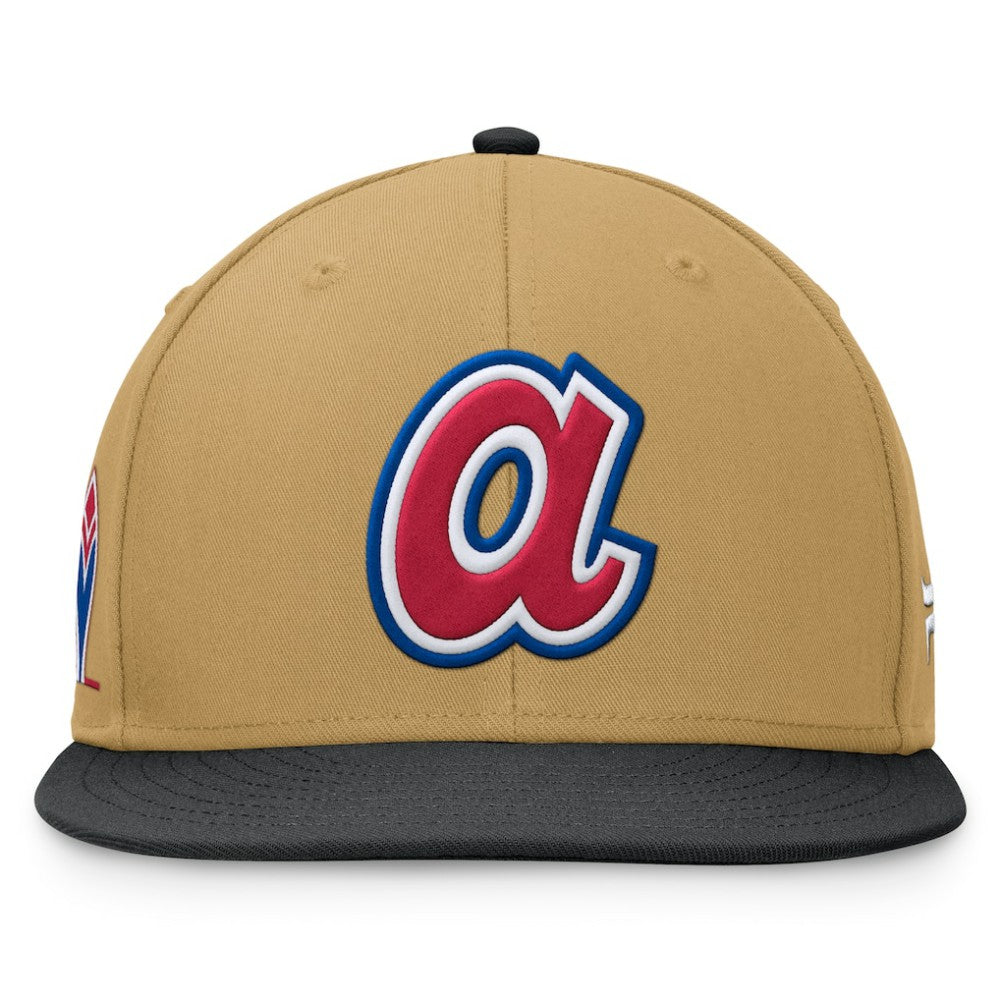 Atlanta Braves  Heritage Two-Tone Fitted Hat - Khaki/Black