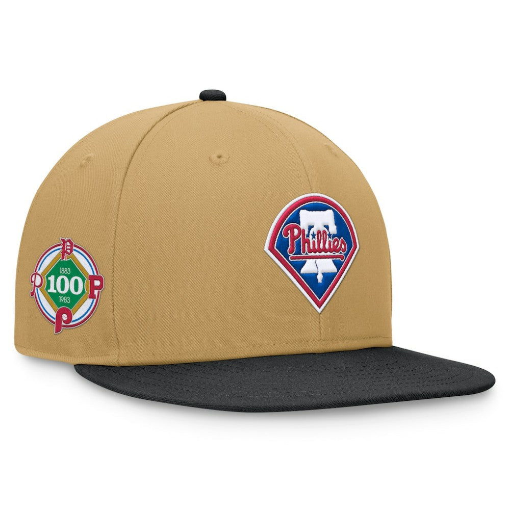 Philadelphia Phillies  Heritage Two-Tone Fitted Hat - Khaki/Black